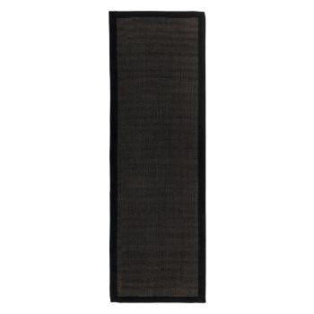 Covor negru tip traversă 240x68 cm Sisal - Asiatic Carpets