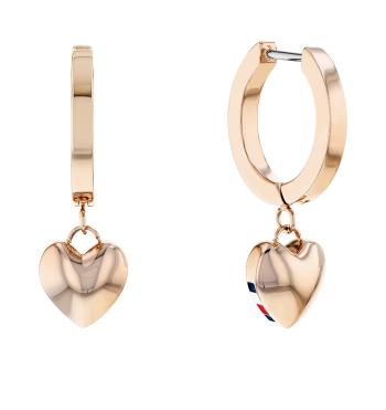 Tommy Hilfiger Cercei rotunzi moderni din bronz cu pandantive Hanging Heart 2780666