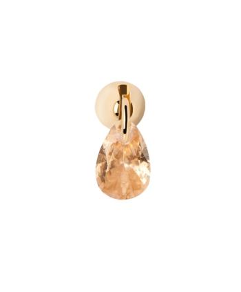 PDPAOLA Cercel single elegant placat cu aur cu zirconiu Peach Lily Gold PG01-204-U