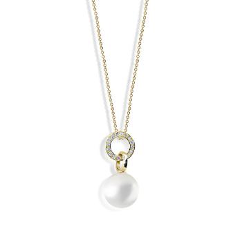 Cutie Jewellery Pandantiv fermecător de perle din aur alb cu zirconii Z6303-3123-40-X-1