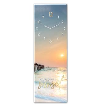 Ceas de perete din sticlă Styler Sunset, 20 x 60 cm
