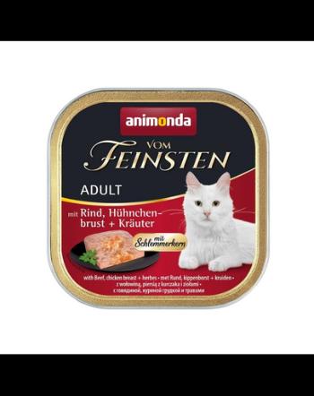 ANIMONDA Vom Feinsten Adult Vită, Piept de Pui și Ierburi 100g