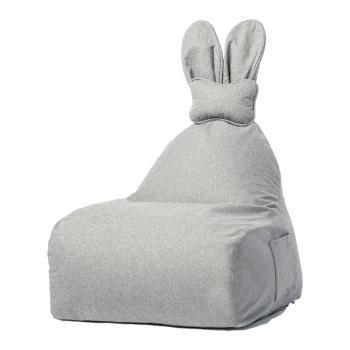 Fotoliu sac pentru copii The Brooklyn Kids Funny Bunny, gri deschis