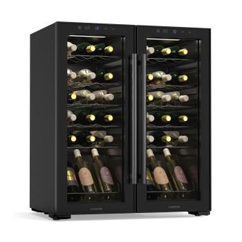 Klarstein Shiraz Weinkühlschrank | 2 Kühlzonen | LED-Beleuchtung | Touch-Control | freistehend