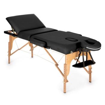 KLARFIT MT 500, negru, masă de masaj, 210 cm, 200 kg, retractabil, finisaj fin, geantă