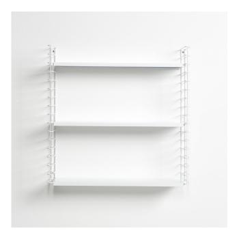 Etajeră cu 3 nivele cu polițele albe Metaltex Libro, lățime 70 cm
