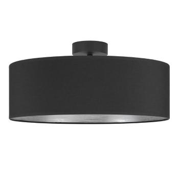 Plafonieră cu detaliu argintiu Bulb Attack Tres XL, ⌀ 45 cm, negru