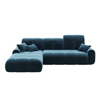 Canapea extensibilă cu șezlong pe partea stângă devichy Tous, albastru închis