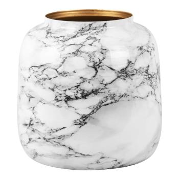 Vază din fier PT LIVING Marble, înălțime 12,5 cm, alb-negru