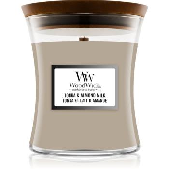 Woodwick Tonka & Almond Milk lumânare parfumată 275 g