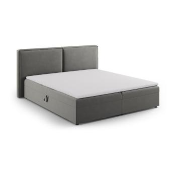 Pat boxspring gri cu spațiu de depozitare 180x200 cm Arendal – Cosmopolitan Design