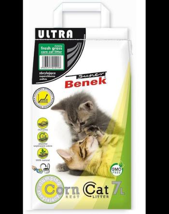 BENEK Super Corn Cat Ultra Asternut din porumb pentru litiera, cu miros de iarba proaspata 7 l