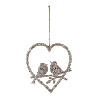 Decorațiune suspendată Ego Dekor Love Birds, argintiu