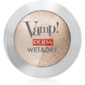 Pupa Vamp! Wet&Dry farduri de ochi pentru utilizare umedă și uscată stralucire de perla culoare 100 Champagne Gold 1 g