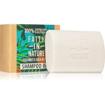 Faith In Nature Coconut & Shea Butter șampon organic solid ofera hidratare si stralucire 85 g