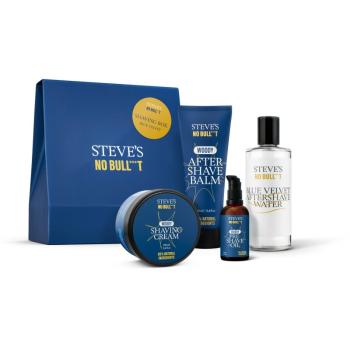 Steve's No Bull***t Shaving Box Blue Velvet set cadou (pentru ras) pentru bărbați