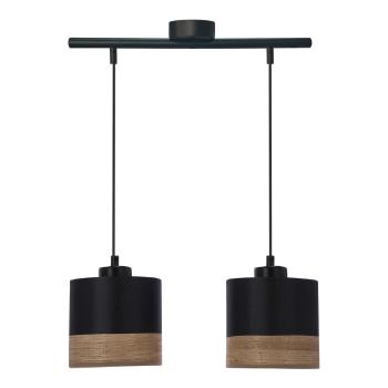 Lustră neagră cu abajur textil ø 15 cm Porto – Candellux Lighting