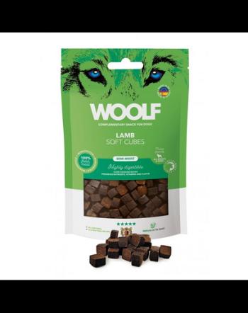 WOOLF Soft Cubes Lamb Monoprotein 100g recompensa monoproteica pentru caini, cu miel