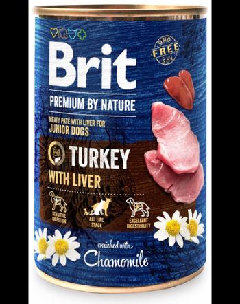 BRIT Premium by Nature Hrana umeda pentru catei, cu curcan si ficat 6 x 400 g