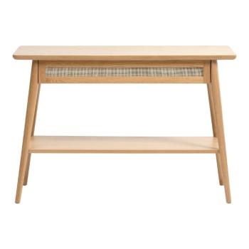 Masă consolă în culoare naturală cu blat cu aspect de lemn de stejar 40x110 cm Barrali – Unique Furniture