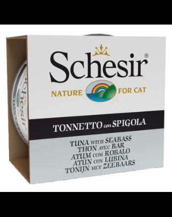 SCHESIR Hrană umedă pentru pisici, cu ton și biban de mare european 85 g