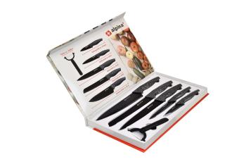 Set de cuțite Alpina - negru - Mărimea 5 cutite si racleta