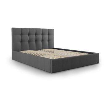 Pat dublu Mazzini Beds Nerin, 140 x 200 cm, gri închis