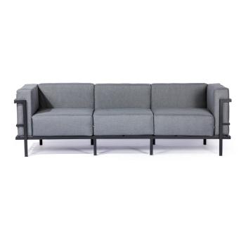 Canapea cu 3 locuri adecvată pentru exterior Le Bonom Bellisima, gri grafit - negru, lățime 230 cm