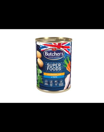 BUTCHER'S Dog Superfoods pate cu măruntaie și carne de pui 400 g