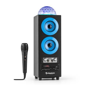 Auna Discostar albastruportabil 2.1 Bluetooth Speaker USB SD FM AUX LED Jelly Ball baterie portabila incl. Microfon