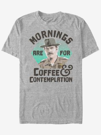 ZOOT.Fan Netflix Hopper Mornings Are For Coffee Contemplation Tricou Gri