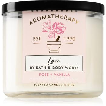 Bath & Body Works Aromatherapy Rose & Vanilla lumânare parfumată 411 g