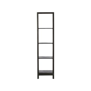 Bibliotecă neagră din lemn  48x190 cm Sondrio – Light & Living