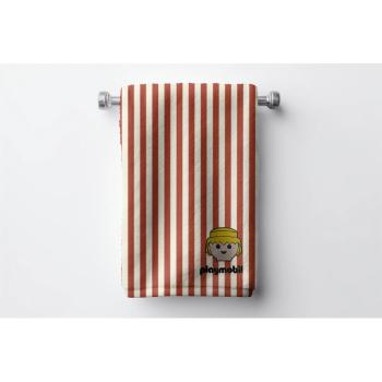 Prosop  pentru copii roșu din bumbac 75x140 cm Stripes – Playmobil