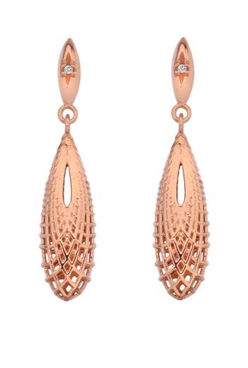 Hot Diamonds Cercei bronz eleganți cu diamante Quest Filigree Teardrop DE656