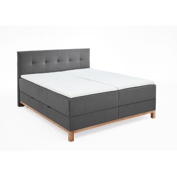 Pat boxspring  gri cu spațiu de depozitare 160x200 cm Catania - Meise Möbel