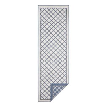 Covor adecvat pentru exterior Bougari Supreme, 250 x 80 cm, albastru-crem