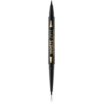 Eveline Cosmetics Variété Double Effect creion pentru conturul ochilor 2 in 1 culoare Ultra Black 1 buc
