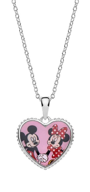 Disney Colier romantic din argint Minnie and Mickey Mouse (lănțișor, pandantiv)