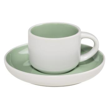 Cană pentru espresso cu farfurioară Maxwell & Williams Tint, verde - alb