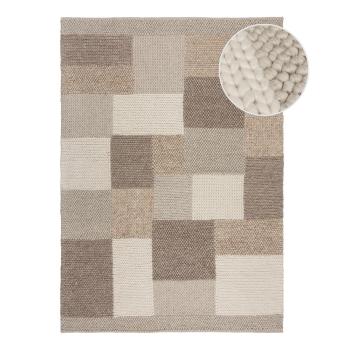 Covor bej țesut manual din amestesc de lână 160x230 cm Minerals Patchwork – Flair Rugs