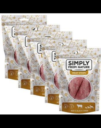 SIMPLY FROM NATURE Meat Strips vita si nigella 5x80 g pentru caini