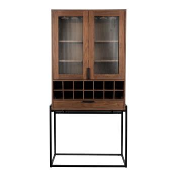 Dulap vinotecă în culoare naturală cu aspect de lemn de nuc număr de sticle 20, 88,5x180,5 cm Trabis – Zuiver