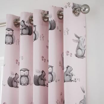 Set 2 draperii pentru camera copiilor Catherine Lansfield Woodland Friends, 168 x 183 cm