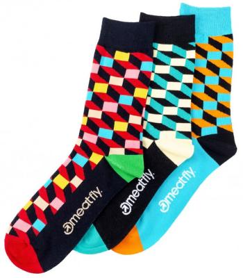 Meatfly Set de șosete pentru bărbați 3D Checkers socks S19 Multipack 39-42