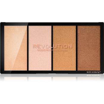 Makeup Revolution Reloaded paleta luminoasa culoare Lustre Lights Warm 4 x 5 g
