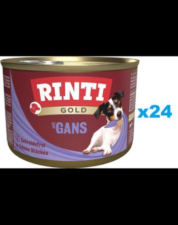 RINTI Gold Goose Mini cu gasca, hrana caini talie mica 24x185 g