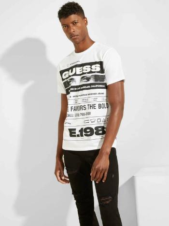 Guess SS Morse Code Logo Tricou Alb