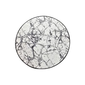 Covoraș de baie Foutastic Marble Circle, ø 100 cm, alb - negru