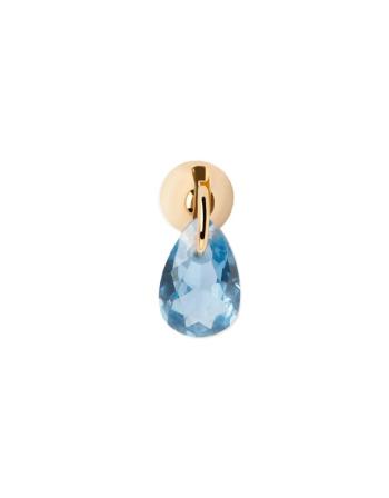 PDPAOLA Cercel single elegant placat cu aur cu zirconiu Blue Lily Gold PG01-202-U